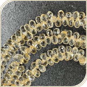 Aaa Chất lượng cao tự nhiên vàng <span class=keywords><strong>Citrine</strong></span> thạch anh đá quý mặt briolette teardrops 8 inch Strand kích thước 5 đến 6mm khoảng - Product Image 3