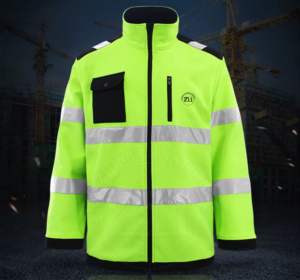 แจ็กเก็ตนิรภัยแบบซอฟต์เชลล์สะท้อนแสงสำหรับฤดูหนาวเสื้อแจ็คเก็ตนิรภัยเสื้อผ้าก่อสร้างมีฝาปิดซิปหน้าอกมองเห็นได้ชัดเจน - Product Image 6