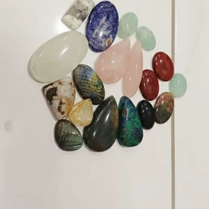 High Quality Natural <b>Healing</b> mix gemstone Half Oval Back 20% Off And Gift Natural Amethyst <b>Pink</b> Quartz Tiger Eye Wholesale - Product Image 5