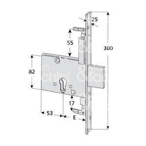 Serrure à mortaise triple réversible Préparée pour des serrures supplémentaires Cylindre non inclus - Product Image 1