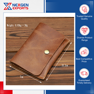 El Mejor Exportador de la India Vende Tarjeteros de Cuero Genuino para Hombre de Estilo Vintage y Calidad Superior con Cierre de Hebilla, el Mejor del Mercado - Product Image 4