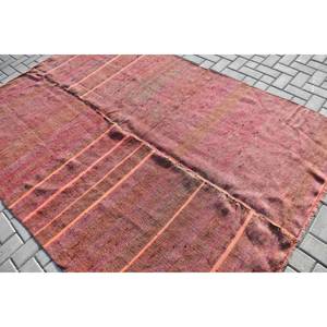 Rustique Rouge Brun 5x9 pieds Tapis De Laine Turque Patchwork Plat Armure Salon Tapis avec Support En Latex pour Décorations - Product Image 4