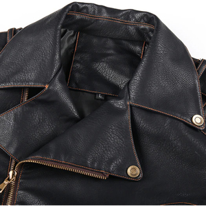 <b>Men's</b> Vintage Zip-up Bomber <b>Jacket</b> Custom PU Leather Design Stand Collar Canvas Fabric Regular Fit Slim Waterproof Windproof - Product Image 5