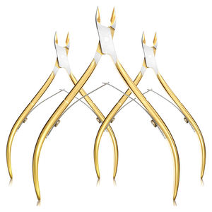 Juego de alicates para cutículas de uñas de manicura de alta calidad, esmalte de espejo de doble resorte, juego de alicates para uso en salón de 3,94 pulgadas - Product Image 1