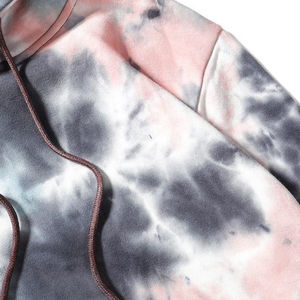 Custom Support Tie Dye Plus Size Knitted <b>Oversize</b> Mens Polyester/Cotton Terry <b>Hoodie</b> Regular Sleeves Plain Design - Product Image 4