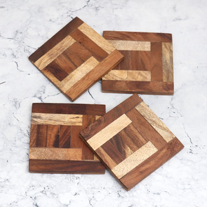 Posavasos de madera de alta calidad para bebidas, posavasos de regalo para el hogar, cocina, oficina, mesa de comedor, tazas de té, tazas de café, latas de cerveza, vasos de agua - Product Image 1