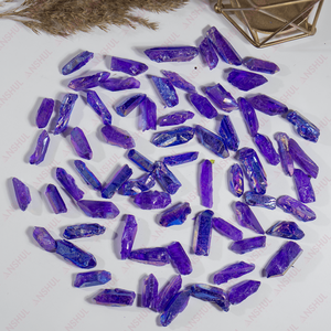 Points de quartz Aura miniatures de couleur violette naturelle, cristaux semi-précieux pour la guérison, la décoration et la méditation, au prix de gros - Product Image 4