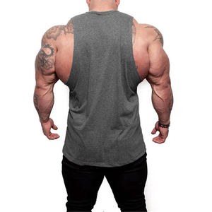 Venta al por mayor de ropa deportiva transpirable Hombres Stringer Tank Top Culturismo Algodón y Spandex Mezcla Causal Hombres Tank Tops - Product Image 2
