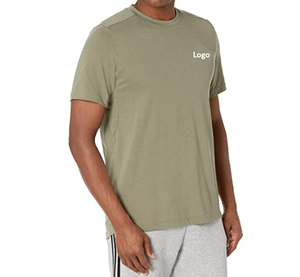T-shirt en coton personnalisé unisexe pas cher séchage rapide personnalisé de haute qualité t-shirt à manches courtes vierge couleur unie impression pour hommes - Product Image 4
