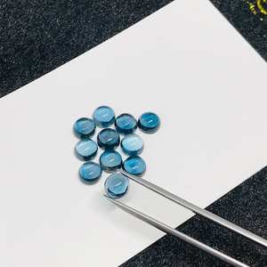 Lot de cabochons de topaze bleue naturelle sélectionnés, groupe de pierres curatées, qualité rare, jeu de couleurs, feu, certifié par un tiers pour la joaillerie - Product Image 3