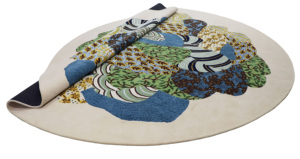 ผ้าวูลประดับพู่มือเป็นมิตรต่อสิ่งแวดล้อมแผ่นปะติดออร์แกนิคแบบนามธรรมที่มีสีสันสีงาช้างสีเขียวน้ำเงินเหลืองกรมท่า - Product Image 6