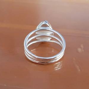 Vente en gros 925 Sterling Silver Triple Band Ring Poire 5x7mm Bezel Cup Blank Collet Ring DIY Handmade Jewelry Base Ring Supplies - Product Image 5