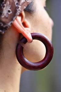 Pendientes de gota exagerados bohemios de alta calidad, Pendientes colgantes de cuentas de madera con borla larga geométrica Vintage para mujer - Product Image 3