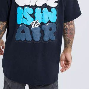 Camisetas cómodas de alta calidad con estampado de hojaldre, nuevo estilo, camisetas de manga corta de algodón con estampado de hojaldre para hombre - Product Image 5