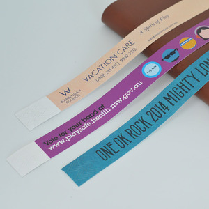 [AnyWristband] Pulsera Personalizada Impermeable para Eventos, Fácil Distribución, Correa a Todo Color, Pulsera de Tyvek, Tipo Individual, 25 mm (1\") - Product Image 1