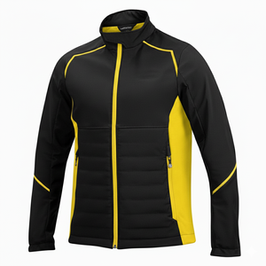 Vêtements de sport pour hommes sur mesure en gros, veste softshell, panneau rembourré, coupe-vent, col montant, veste softshell élégante et athlétique - Product Image 6