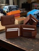 Dompet pendek tahan air berkualitas tinggi dari kulit asli buatan tangan, penutup unisex, kapasitas besar, banyak slot, penggunaan sehari-hari