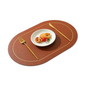 Leather Dining Table Use Sublimation Table Mats Good Quality Egg Shape Dining Mats and Customized Size <b>Cheap</b> Price - Product Image 4