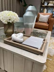 ถาดไม้สีน้ำตาลวินเทจ ถาดเสิร์ฟ ถาดวางของ ถาดอเนกประสงค์ มีหูจับ ของตกแต่งบ้าน กล่องเก็บของ  งานสั่งทำพิเศษ สำหรับรอมฎอน งานแต่งงาน - Product Image 2