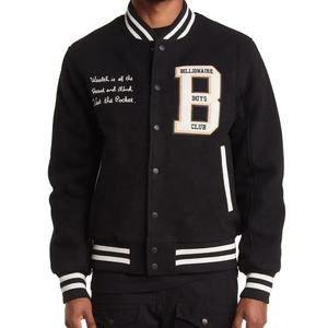 <b>Men's</b> Embroidery Pattern Canvas Stand Varsity Bomber <b>Jacket</b> <b>Lightweight</b> Casual Winter Windbreaker Button-Up Coat Polyester - Product Image 2