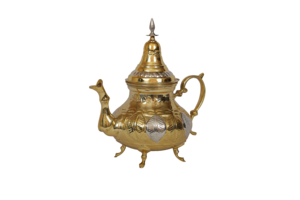 Tetera de latón arte indio Villa diseñador en relieve Mughlai latón tetera para servir té café - Product Image 3