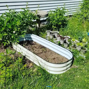 Cama de jardín elevada de metal para exteriores para verduras, flores, hierbas, maceta grande de acero alto, caja OEM ODM, diseño de decoración galvanizada - Product Image 5