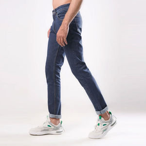 Custom <b>High</b> Quality <b>Men's</b> Straight Mid <b>Waist</b> <b>Jeans</b> New Design Fashionable Casual Style Solid Color Comfortable Cotton Fabric - Product Image 3