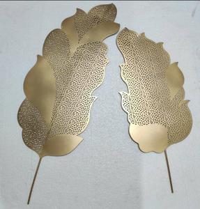 Venta caliente diseño moderno conjunto de arte de pared de Metal nuevo plátano otoño hojas grabadas para sala de estar dormitorio colgante adorno de cumpleaños - Product Image 5