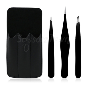 Juego de pinzas con diseño ergonómico de logotipo personalizado y puntas de alta precisión para salón y uso doméstico - Product Image 1