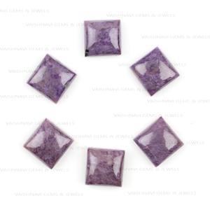 Quartz rose naturel de haute qualité 10mm carré dos plat Cabochon calibré poli en gros fabrication de bijoux en pierres précieuses en vrac - Product Image 1