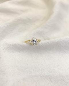 Anillo de compromiso de diamantes con corte de cojín alargado de 9x7mm | Anillo de Boda nupcial solitario | Anillo de plata de ley chapado en oro de 18 quilates - Product Image 2