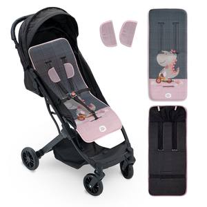 Funda de tela gris para cochecito con protector de cinturón - Product Image 1