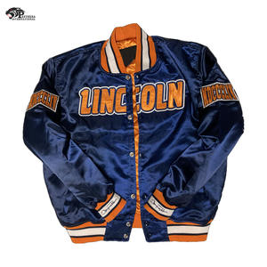 Vêtements d'extérieur d'équipe de baseball pour hommes personnalisés Bomber en satin avec support pour hiver - Product Image 1