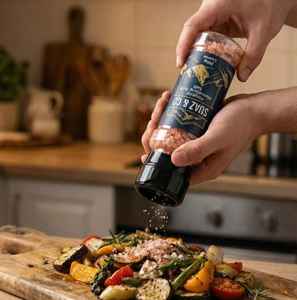 Moulin à sel rose de l'Himalaya naturel en plastique droit 200g Sel minéral en pierre grossier avec rotor réglable Shaker à épices - Product Image 4