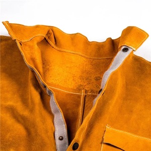 เสื้อแจ็คเก็ตหนังสำหรับงานเชื่อม ผ้าฝ้ายด้านหลัง หนังวัว ทนไฟ ป้องกันเปลวไฟ สำหรับช่างเชื่อม - Product Image 3