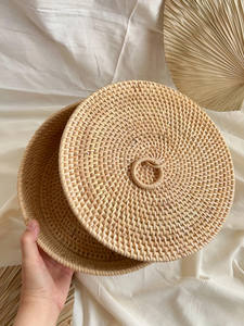 Handmade Natural Round Rattan <b>Basket</b> with <b>Lid</b> Wicker <b>Storage</b> <b>Basket</b> Direct From Vietnam - Product Image 3