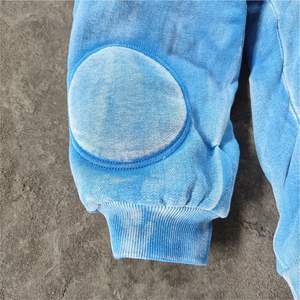 Venta al por mayor de ropa de calle personalizada con cremallera hasta 500gsm pesado bordado Heavy Distress Vintage chaqueta para hombres - Product Image 5