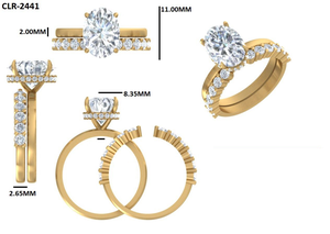 Anillo de Compromiso y Aniversario de Boda de Oro Amarillo de 14K con Diamante Ovalado de 2.50 Ct Cultivado en Laboratorio, Certificado por IGI, Estilo Vintage, para Mujer - Product Image 6