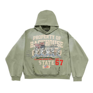 Sudadera con capucha de lavado ácido de alta calidad, Jersey Vintage desteñido de algodón con cuello con capucha de talla grande para mujer, sudaderas con capucha básicas de algodón - Product Image 1