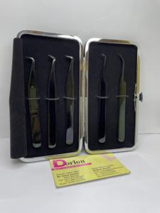 Ensemble de pinces à cils plasma noir brillant avec logo personnalisé pince à épiler d'extension de cils volume incurvé en acier inoxydable avec emballage du kit PU - Product Image 6