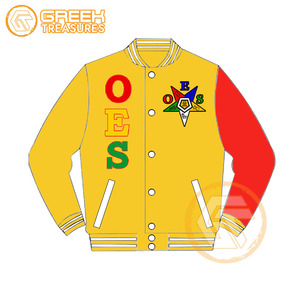 Customized Order Eastern <b>Star</b> Cotton Fleece Embroidered Varsity <b>Jacket</b> OES Breathable Quick Dry Zipper Closure Women <b>Jackets</b> - Product Image 4