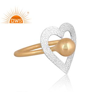 แหวนซ้อนดีไซน์รูปหัวใจชุบทอง18K ทำด้วยมือล่าสุดเครื่องประดับชั้นดีสำหรับผู้หญิงของขวัญสำหรับผู้หญิง - Product Image 4