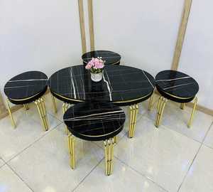 Mesa de centro redonda de estilo Simple y moderno de lujo, juego de comedor convertible para el hogar, oficina, taller, Bar, Villa, cocina, dormitorio, uso - Product Image 3