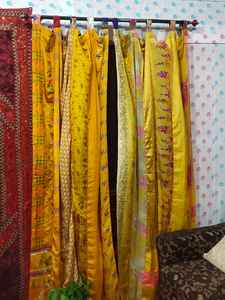 Cortina Vintage de Seda Amarilla para Decoración del Hogar, Versátil para Dormitorio, Sala de Estar, Comedor u Oficina - Product Image 5