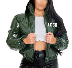 Veste matelassée à col montant, prix de gros, veste matelassée brillante, vestes matelassées pour femmes, recadrées personnalisées, nouvel arrivage - Product Image 2