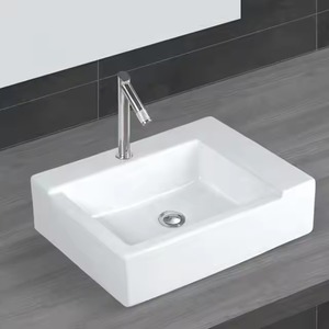 Lavabo de mesa de cerámica cuadrado moderno de diseño italiano Artículos sanitarios de alta calidad de China para fregadero de hotel - Product Image 4