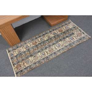 Alfombra de área grande turca Vintage clásica de 19x44 pies de gran tamaño Beige azul Material de lana de retazos con respaldo de látex para adolescentes - Product Image 2