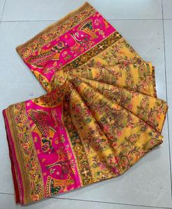 Sari pour femme Pasmeena avec tissage Jari lourd, design élégant et qualité supérieure, fabriqué en Inde, en stock - Product Image 1