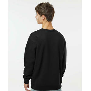 Venta al por mayor cuello redondo hombres deportes algodón sudadera manga larga Casual Slim Fit Patchwork Top suave 300g algodón sudadera - Product Image 3