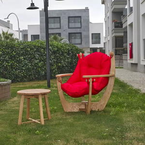 Ensemble de salon pouf en bois moderne à fleurs Mobilier d'extérieur élégant avec bois de châtaignier Meilleure qualité - Product Image 1